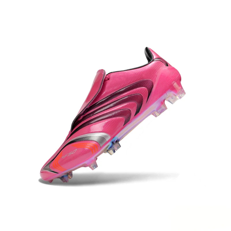 Pink High Quality Mens Soccer Shoes F50Pro Outdoor FG Football Shoes Boys Training Football Sneakers (Chuteira Campo) 39-45