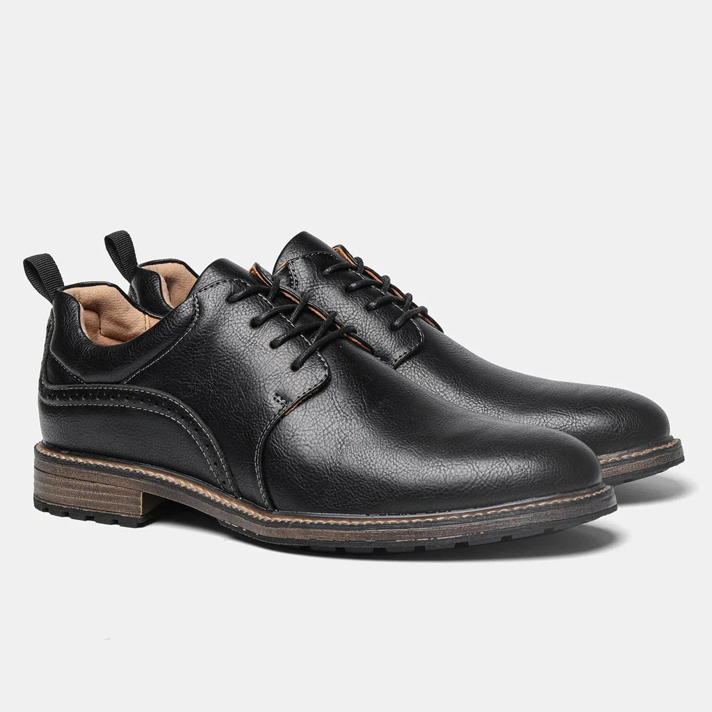 Size 40-46 Men's Casual Leather Shoes Comfortable Fashion Brand Derby Shoes