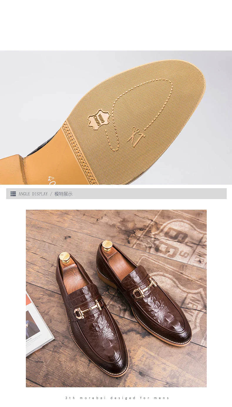Trend Social Leather Shoes Men Wedding Party Office Leather Men's Dress Shoes  Classic Casual Business Shoes For Men Loafers