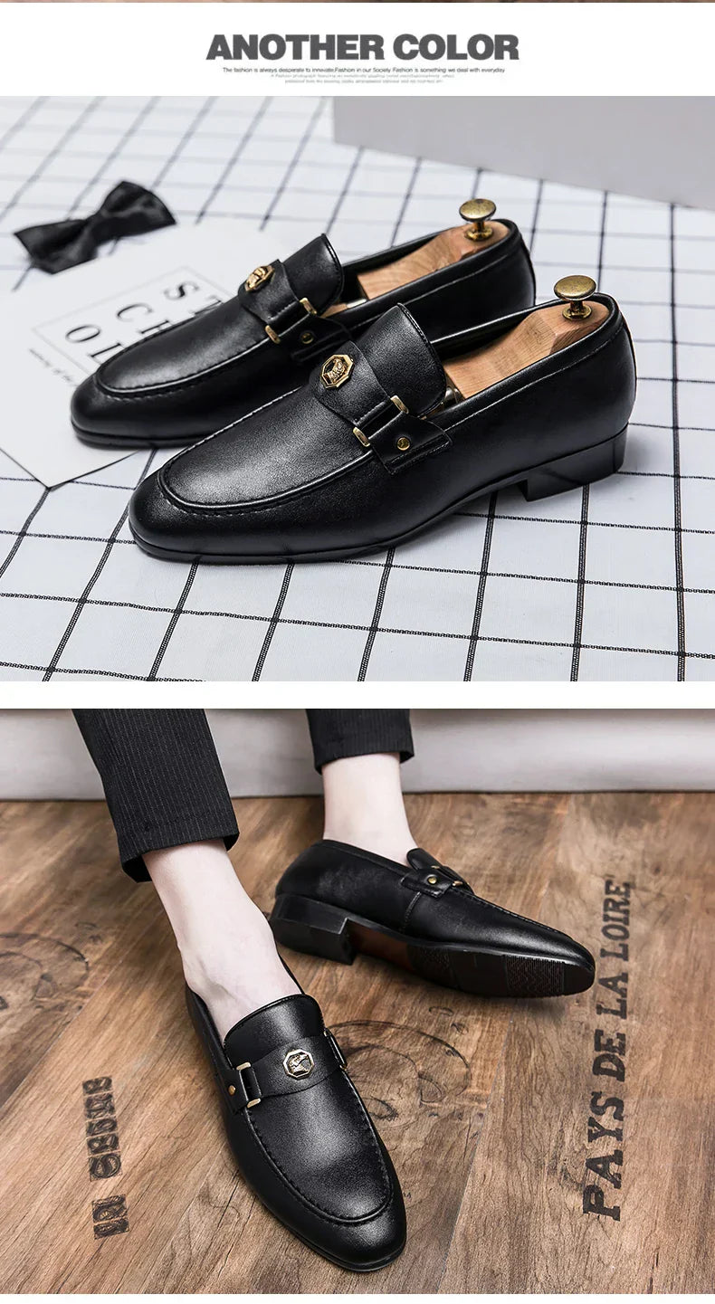 Luxury Men's Brown Dress Shoes 2025 Brand Oxford Shoes Man Social Casual Business Shoes Men Wedding Leather Shoe Zapatillas Male