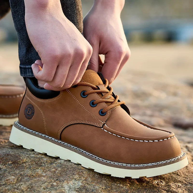 Men's Safety Leather Boots Steel Toe Shoes Puncture-Proof  Work Boots Safety Shoes Men Wear Resistant Indestructible Shoes 2026