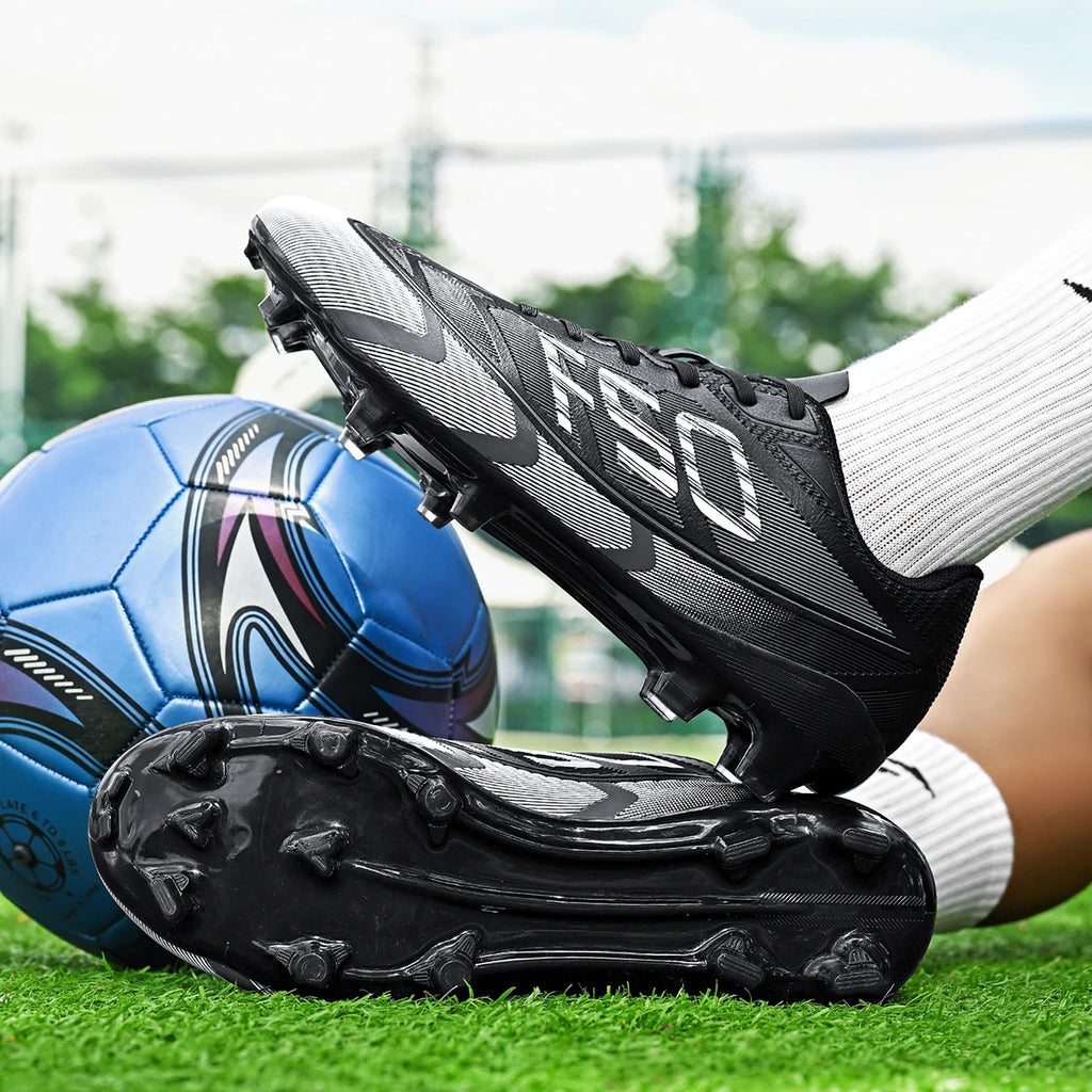 AG/FG Long Studs Soccer Shoes，PU Fabric Mixed Upper，TPU Sole Wear Resistant Anti Slip，Men Women Youth Outdoor Sports