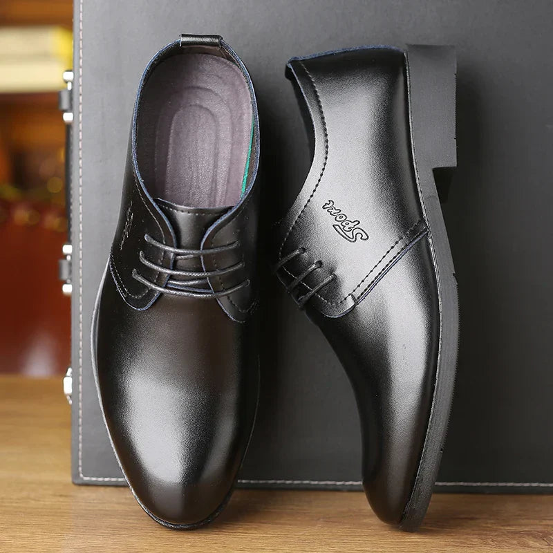 Men's Shoes Black Leather Formal Shoes for Men Oxfords Male Wedding Party Office Business Shoe Man zapatos de hombre Plus Size