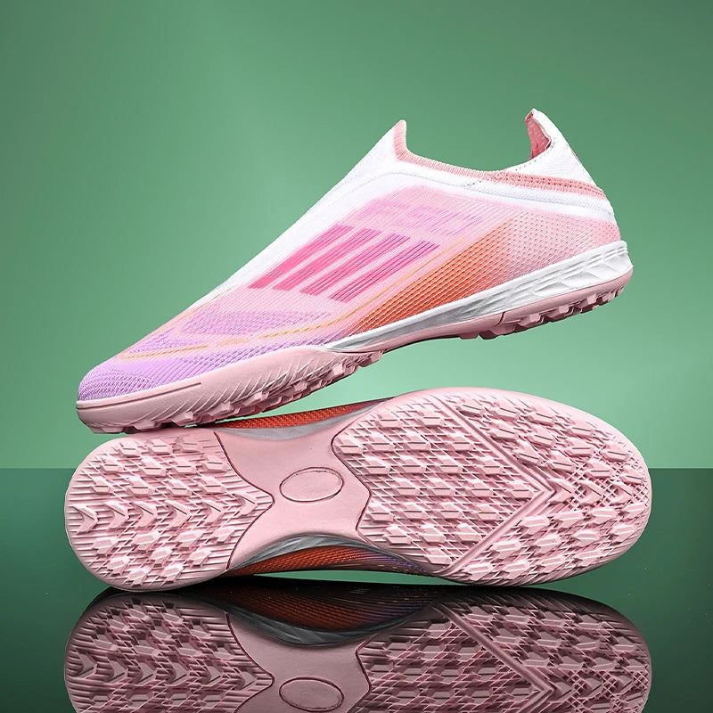 Without-lace Mens Football Boots Youth FG Professional Training Studded Fast Soccer Cleats Non Slip Football Shoes for Boys F50