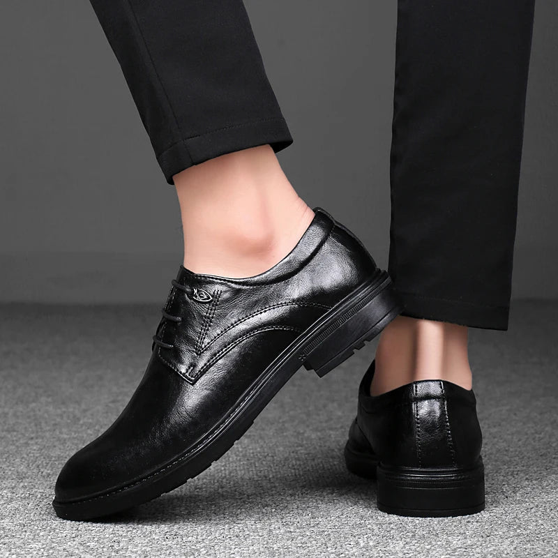 Men's Casual Shoes Genuine Leather Lace-Up Oxford Shoes For Men Fashion Sneakers Luxury Brand Male Derby Shoes Business Footwear