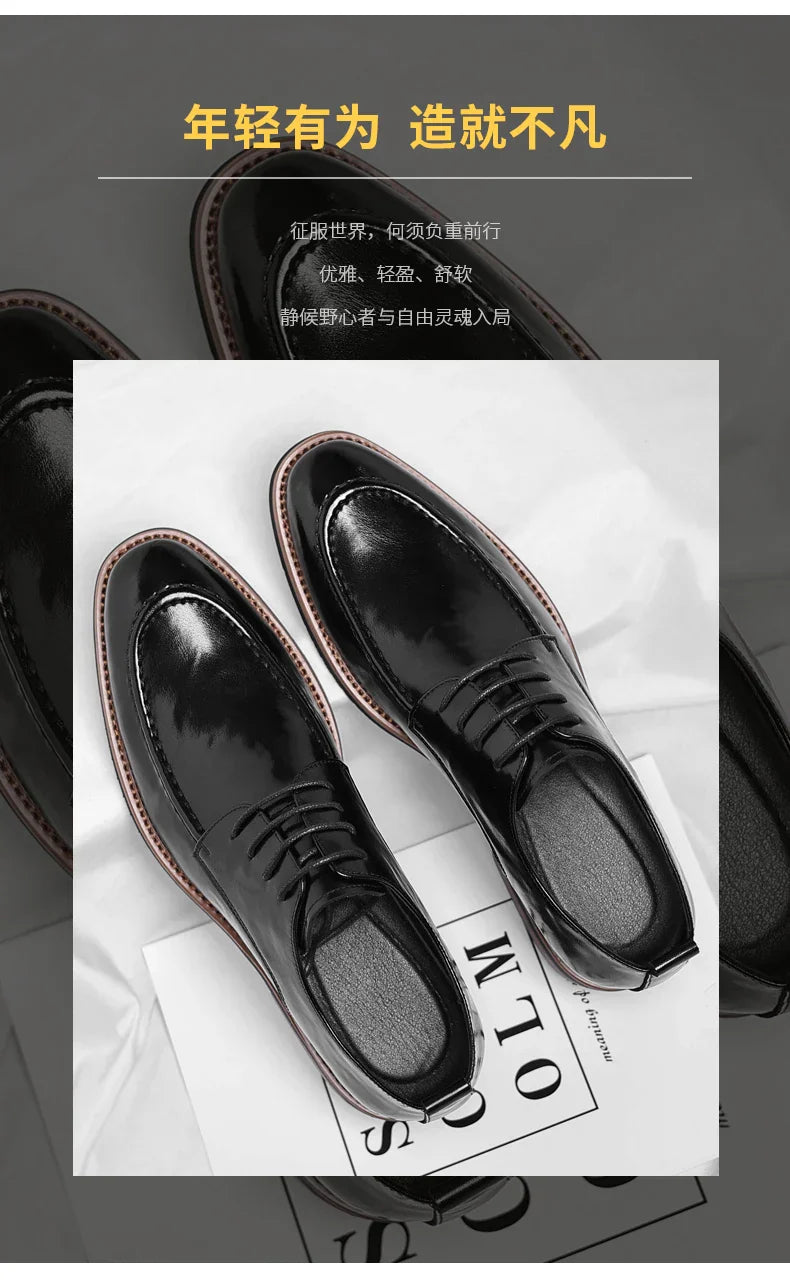 Men's Oxford Derby Dress Shoes Business Formal Casual Party Footwear Comfortable New Fashion Solid-Color Sneakers