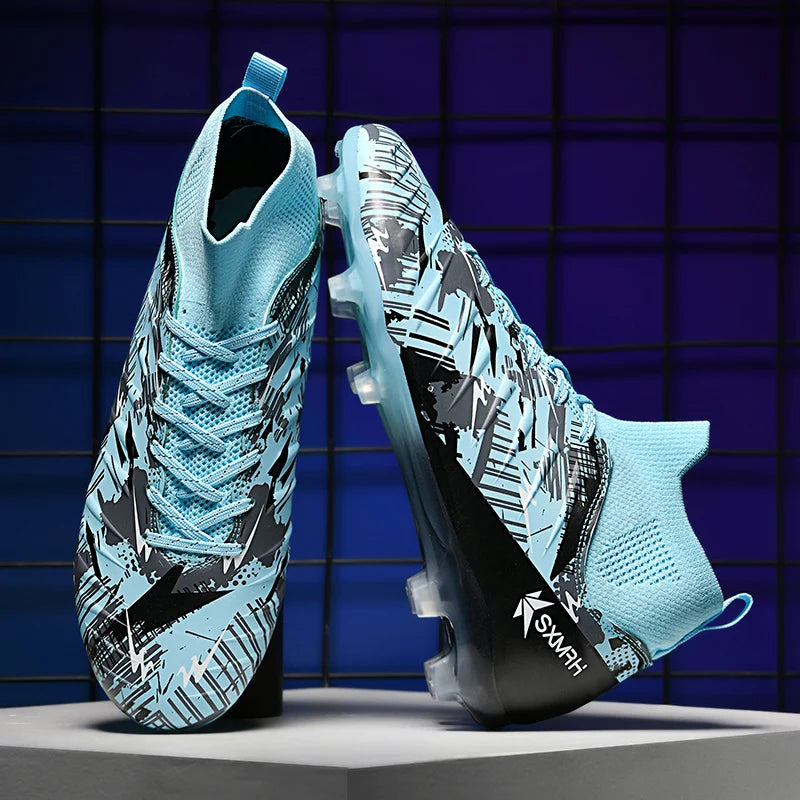 Double Star FG Long Studs Soccer Cleats Size 35-46 Breathable Wearproof Outdoor Natural Grass Unisex Professional Football Shoes