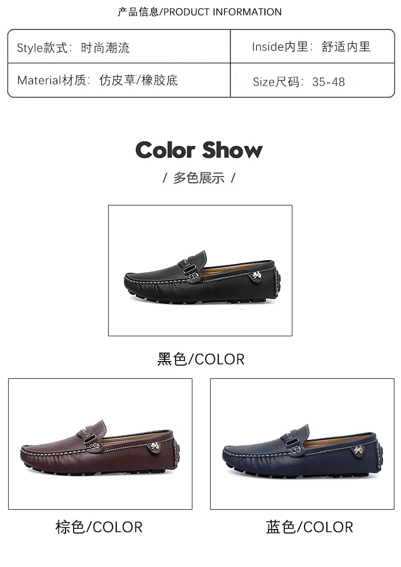 Formal Italian Shoes Men Handmade Leather Loafer Driving Flats Slip-on Casual Shoes Luxury Comfy Moccasins Dress Shoes for Men