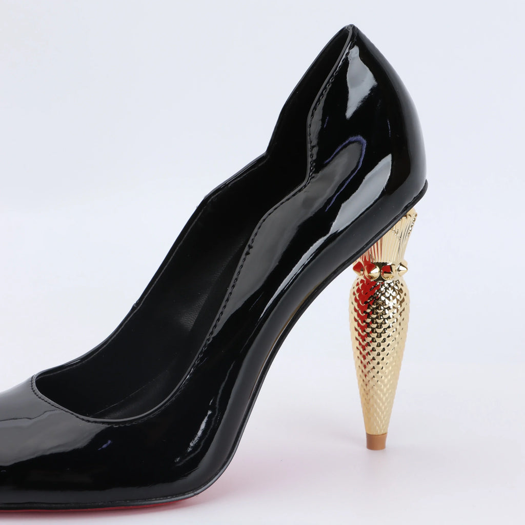 luxury Red Bottom Black Pointed toe Heels for Women Shoes 2024 Elegant and Classy Designer Slingback Heels High Quality big Size