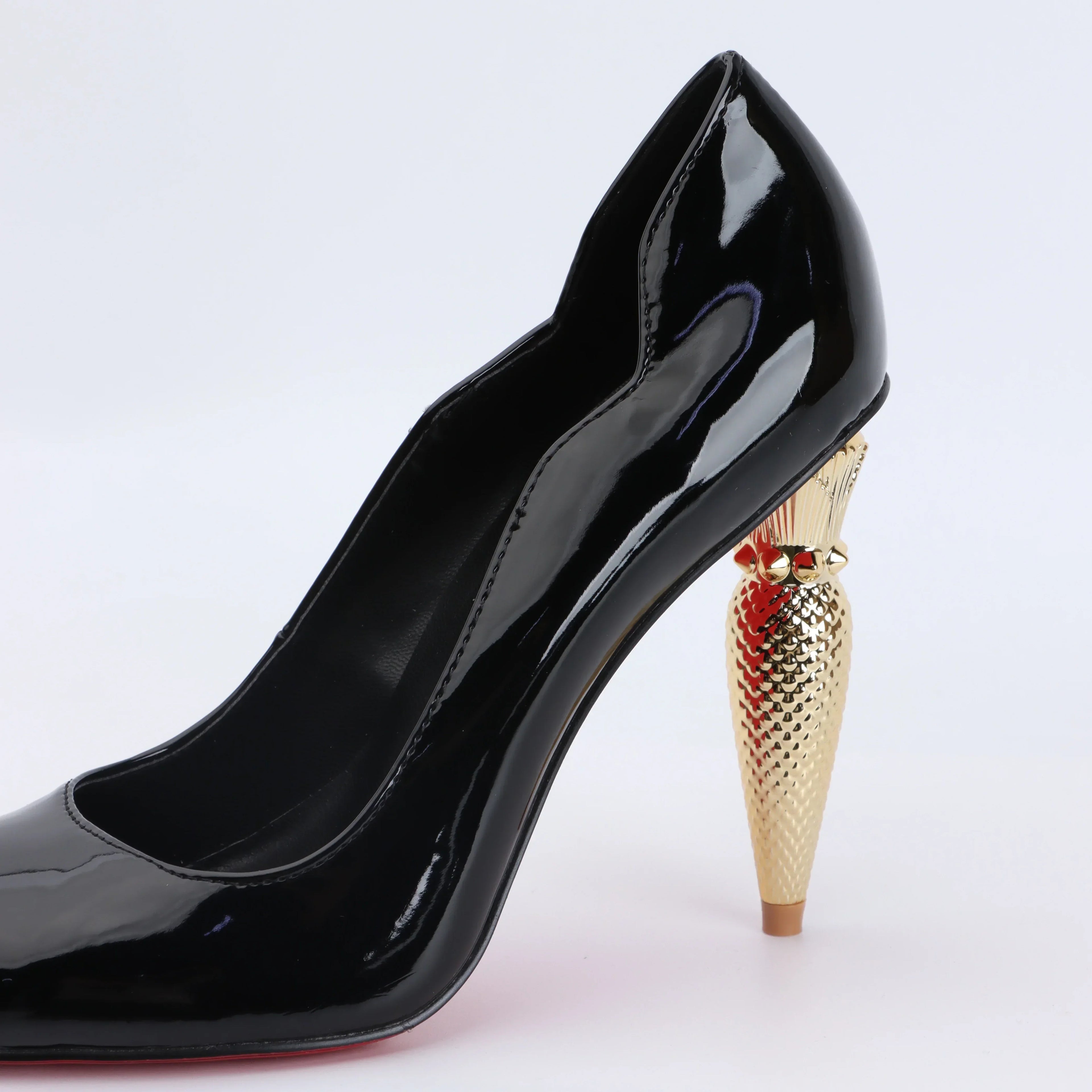 luxury Red Bottom Black Pointed toe Heels for Women Shoes 2024 Elegant and Classy Designer Slingback Heels High Quality big Size