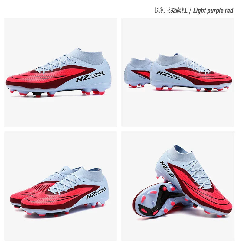 New Men Soccer Shoes Sport Outdoor Football Boots Training Boys Breathable Cleats Adult Long Spikes Non Slip Match Comfortable