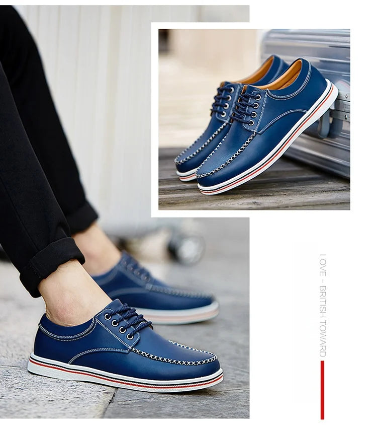 Men's casual business shoes flat shoes men's shoes handmade casual shoes British business people dress casual shoes plus size 47