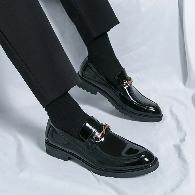 New Luxury Slip on Dress Shoes Men Genuine Leather Italian Loafer Shoes for Men Black Brown Brand Formal Oxford Men Casual Shoes
