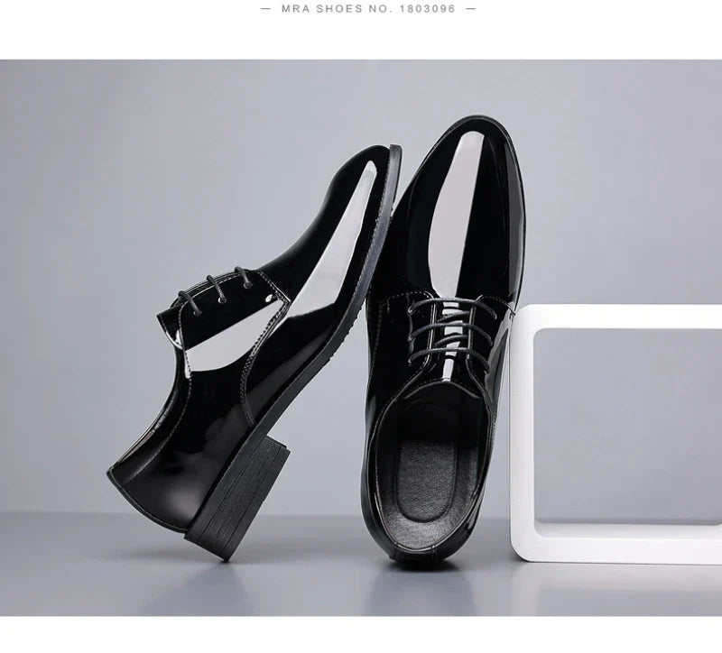Spring British Style Formal Dress Shoes Black Business Oxfords For Groom Wedding Office Comfortable Big Size Footwear Non Slip