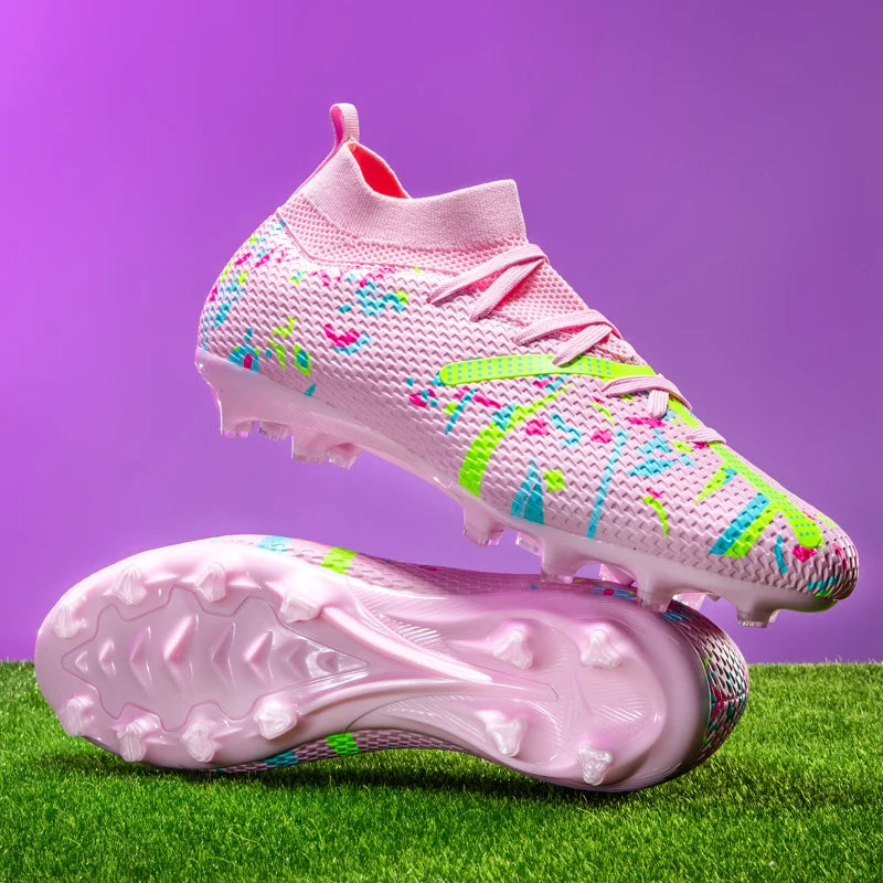 High-top FG soccer shoes for teens and adults, competition-specific, artificial turf sports training shoes