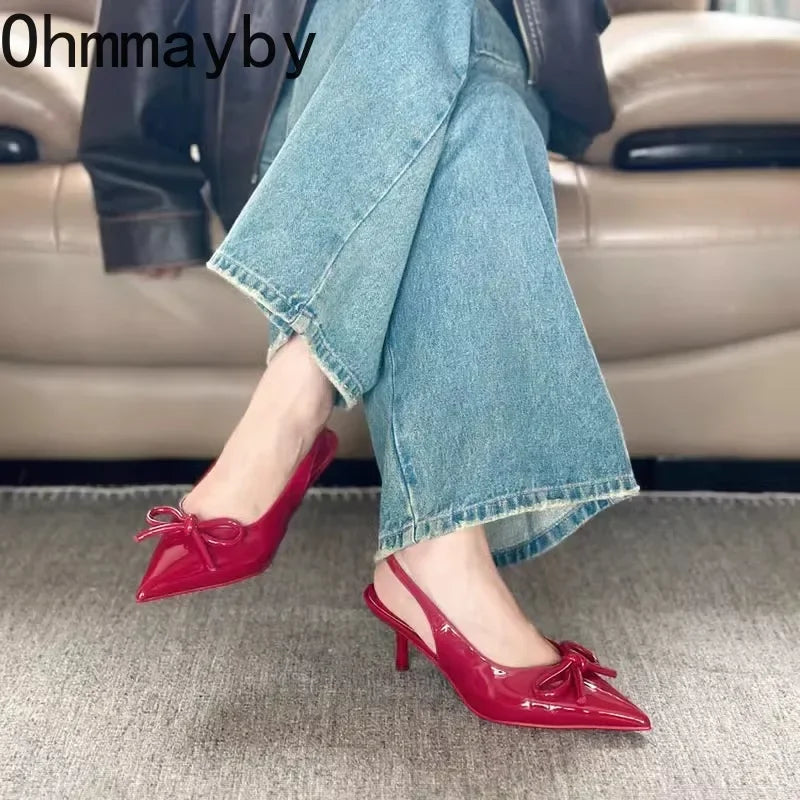 2026 New Summer High Heel Women Sandals Shoes Fashion Shallow Butterfly-knot Shoes Elegant Wedding Party Shoes