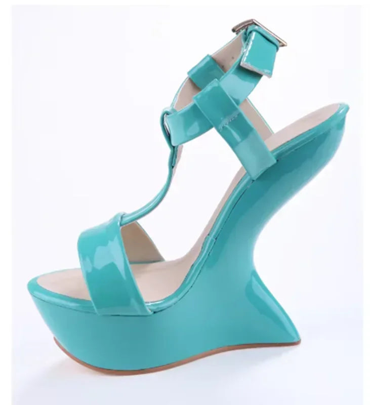 Strage Style T Strap Sandals Sexy Pointed Toe Solid  Accept Customized Size35-46 New Arrivals Fashion Women Runway Shoes