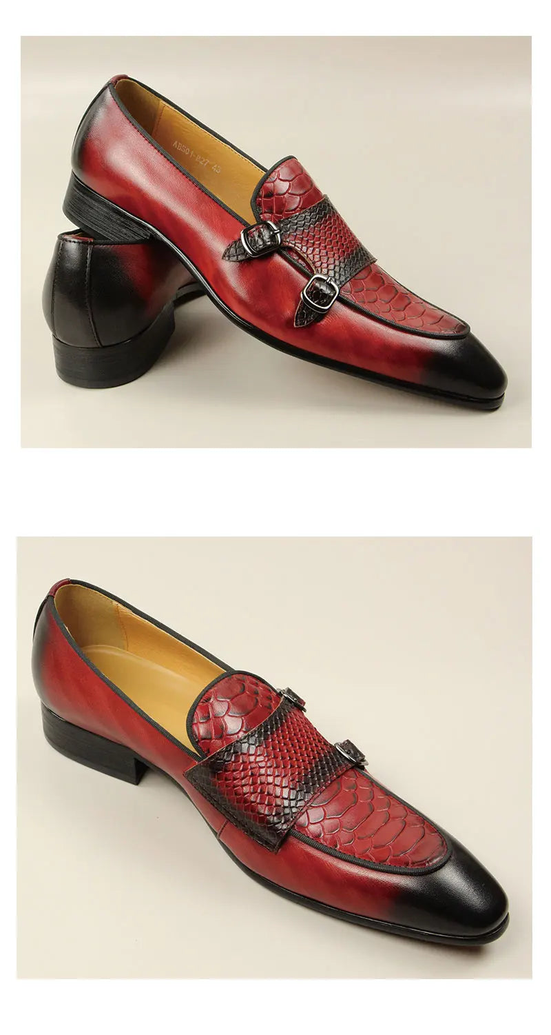 New Summer Pointed Toe Crocodile Print Loafers Leather Shoes for Men's Classic Casual Fashion Wedding Luxury Leather Shoes Gift