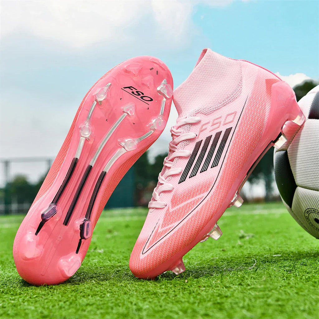 New Men Soccer Shoes Boys Breathable Sport Football Boots Outdoor Cleats Adult Long Spikes Training Non Slip Match Comfortable