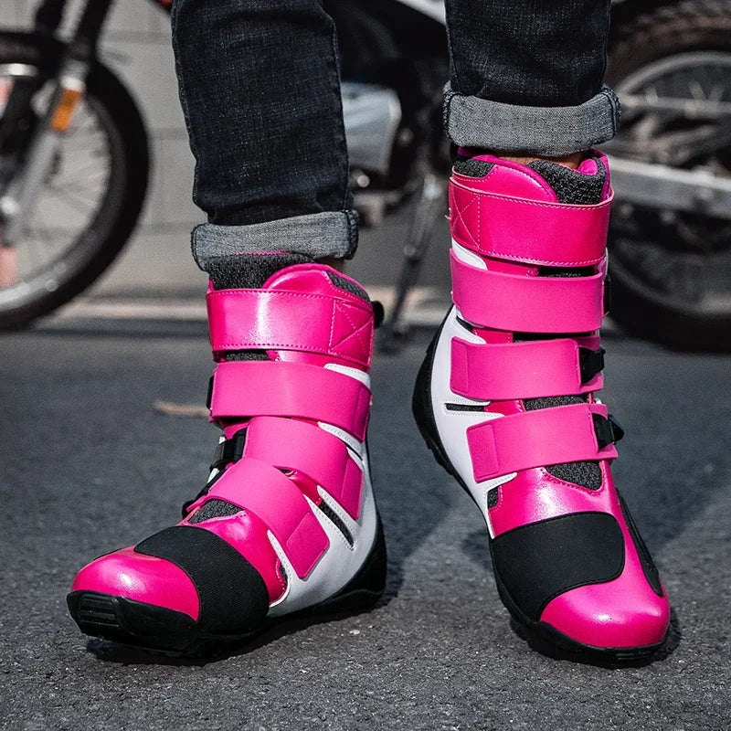 New Waterproof Men's Dirt Bike Shoes Men's Motorcycle Boots New Comfortable Leather Protective Boots Anti-slip Wear-resistant
