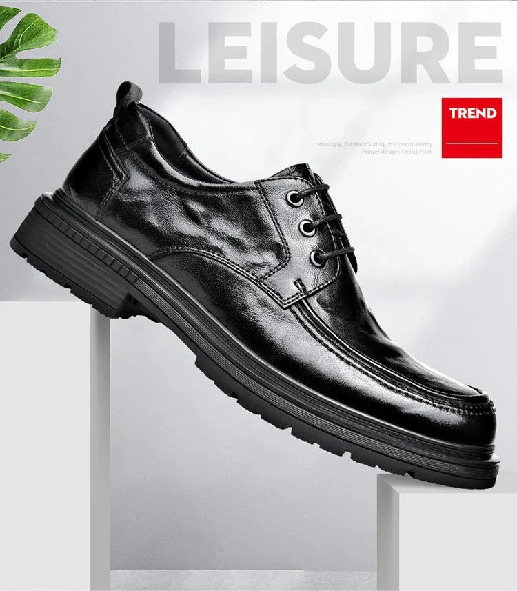 Business Formal Black Lace-up Style Leather Shoes for Men Spring Autumn New Designer Dress Shoes Male British Style Wedding Shoe