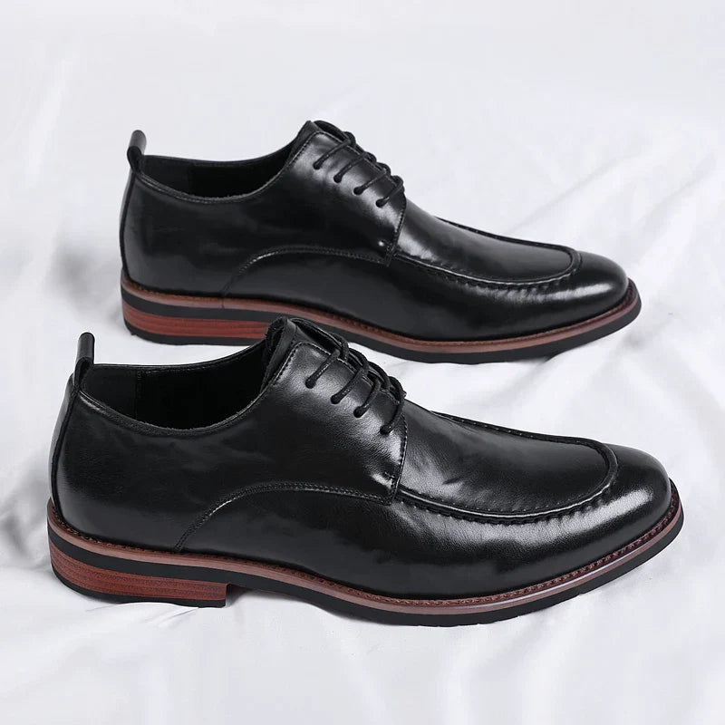 Italian Design Men's Oxford Business Shoes Formal Casual Leather Laces Lace-Up Anti-slip Flat Designer Shoes Comfy Walking Shoes