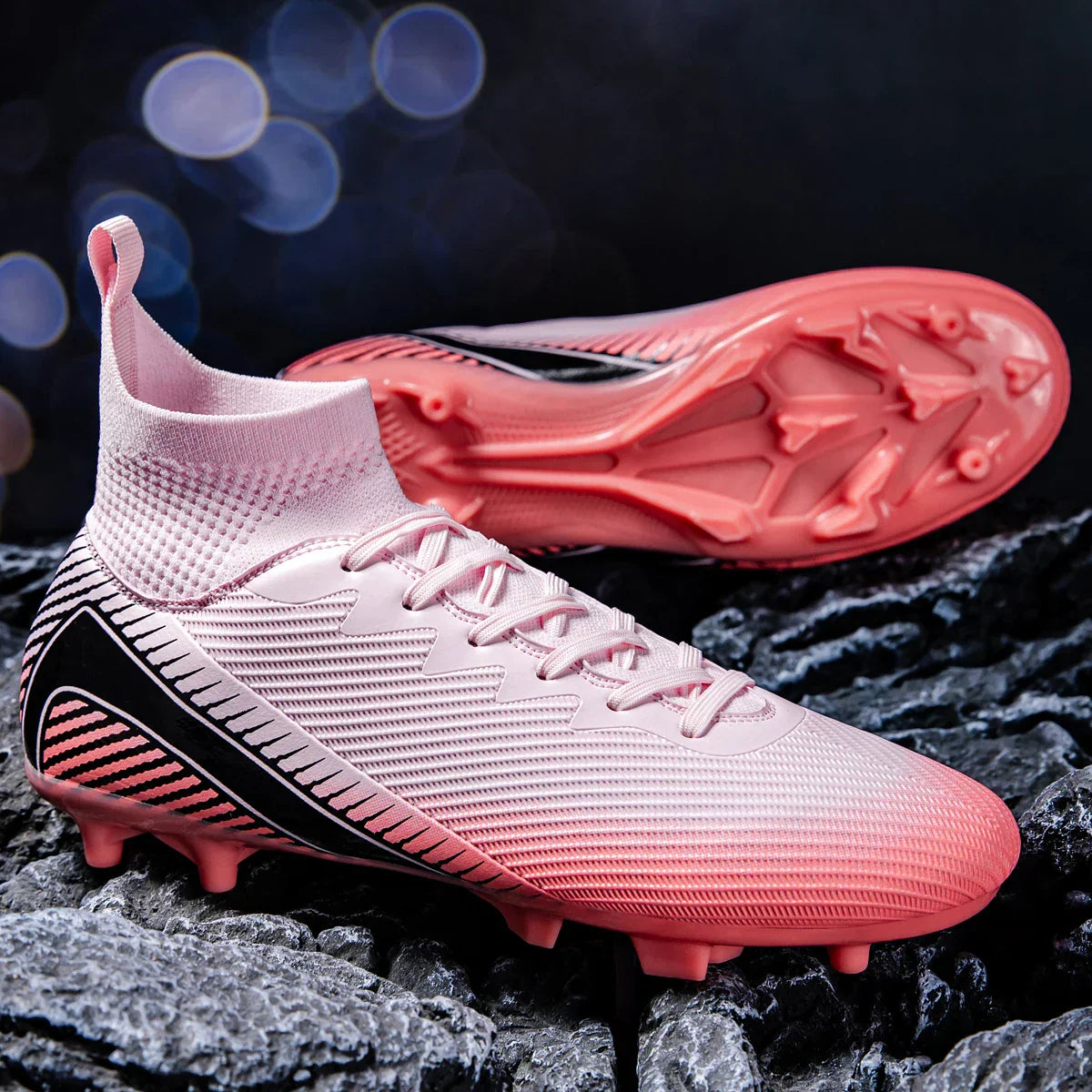 AG/FG Football Boots Unisex Kids Youth PU+Fabric Upper TPU Sole Anti-Slip Durable Outdoor Sports Pitch Training Shoes
