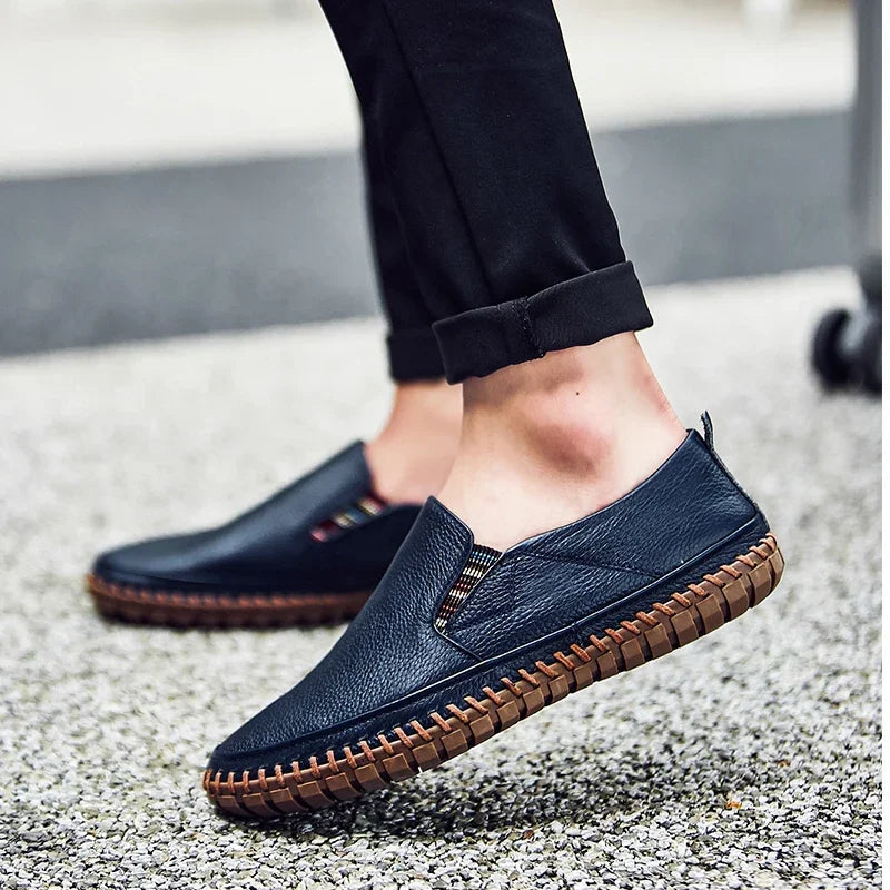 New Plus Size 49 50 Men Loafers Soft Moccasins Fashion Soft Spring Autumn Genuine Leather Shoes Men Casual Flats Driving Shoes