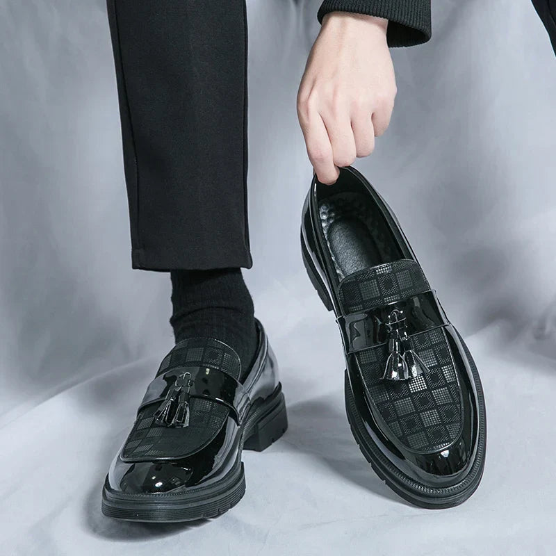 Leather Men Casual Black Tassel Loafers Handmade Soft Leisure Shoes Breathable Slip-On Comfortable for Drive Footwear Moccasins