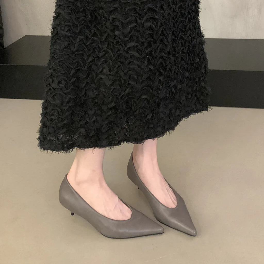 Bailamos 2026 New Brand Women Pumps Ladies Elegant Thin High Heel Single Shoes Fashion Pointed Toe Shallow Slip On Boat Shoes