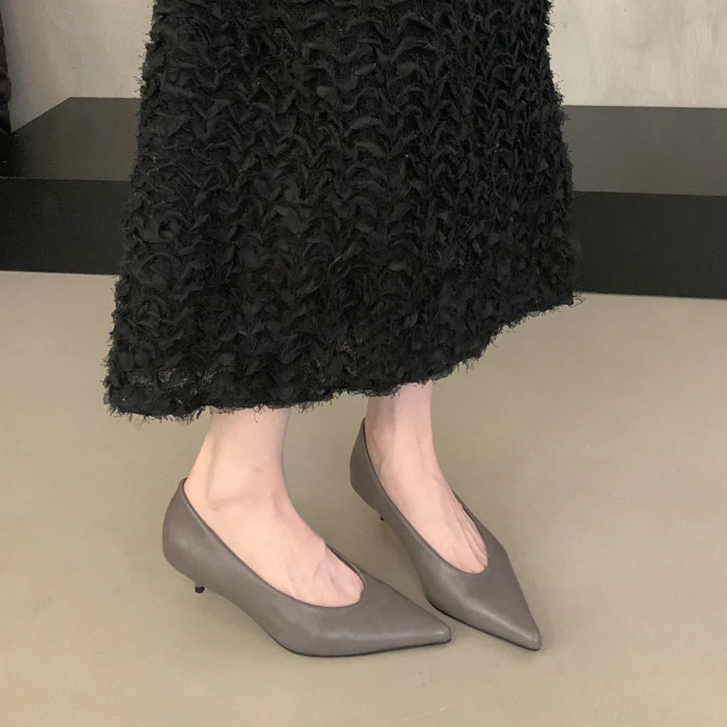 Bailamos 2026 New Brand Women Pumps Ladies Elegant Thin High Heel Single Shoes Fashion Pointed Toe Shallow Slip On Boat Shoes