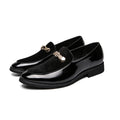 Lightweight Metal Trim Retro British Style Small Leather Shoes Pointed Leather Matching Color Slip-On Loafers for Men