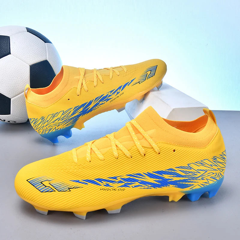 NEW Without-lace Mens Soccer Shoes Boys Training Non-Slip Turf Soccer Cleats TF/FG Football Sneakers Chuteira Campo 35-45