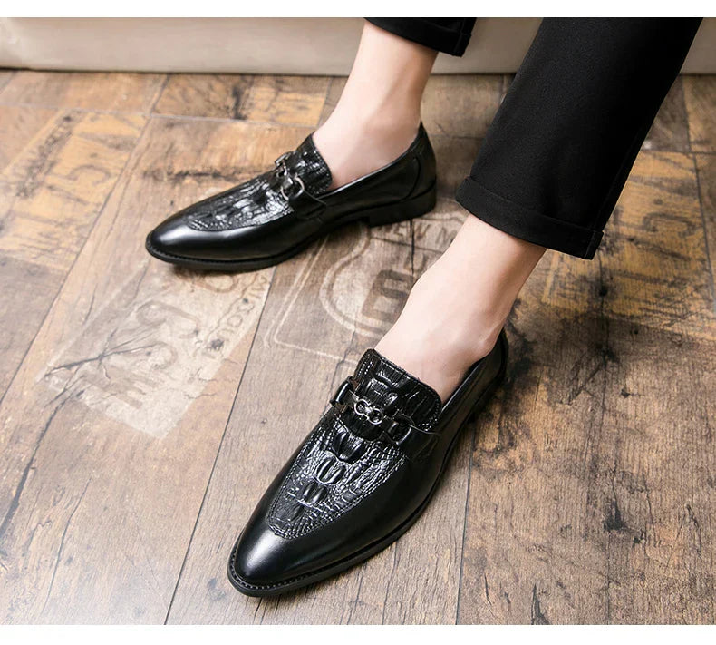 New Dress Leather Lofers Men Classic Casual Business Shoes For Men Social Party Leather Shoes Slip On Wedding Office Shoes Male