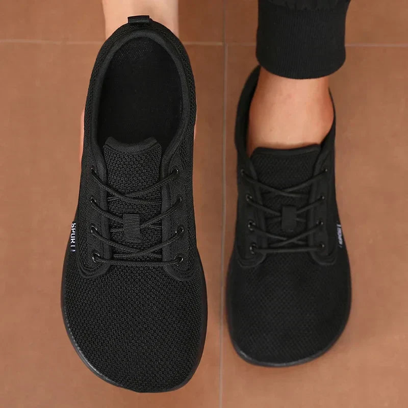 Wide Toe Men Shoes Breathable Knitted Mesh Comfortable Barefoot Shoes Casual Versatile Soft Sole Wide Last Shoes Walking Shoes