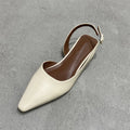 SUOJIALUN 2023 Spring New Shallow Slip On Women Slingback Shoes Soft Casual Ladies Sandal Shoes Flat Heel Outdoor Dress Mules