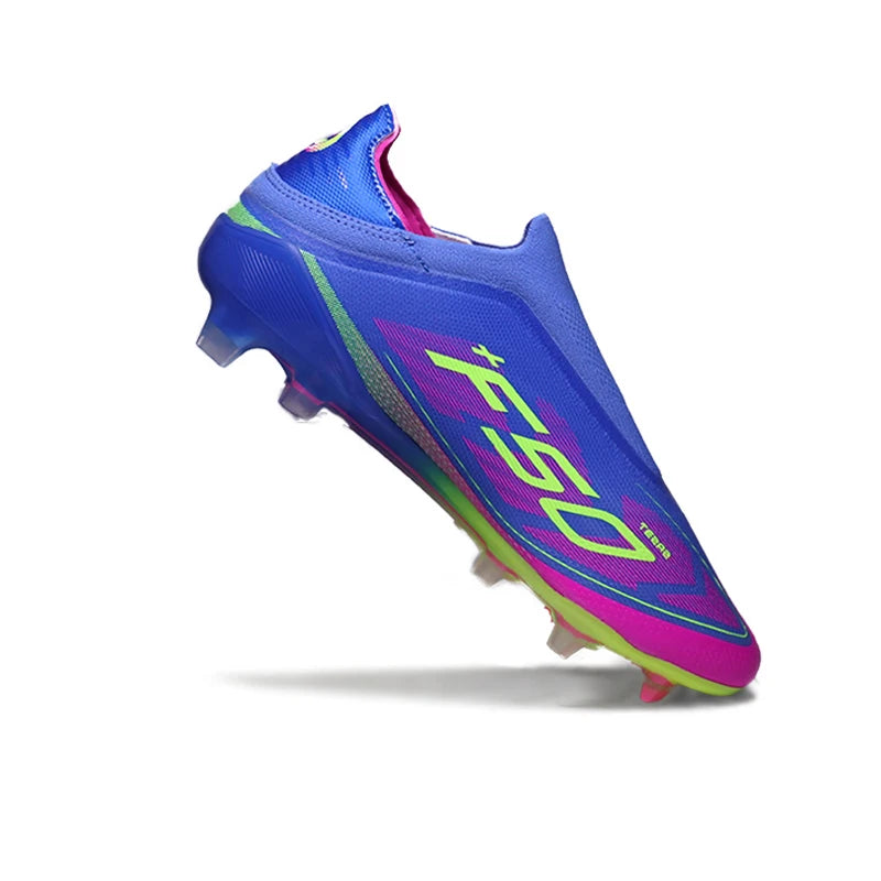 No-lace Mens Soccer Shoes Non-Slip Turf Soccer Cleats for Youth Without-Lace TF/FG Training Football Boots Chuteira Campo 35-45