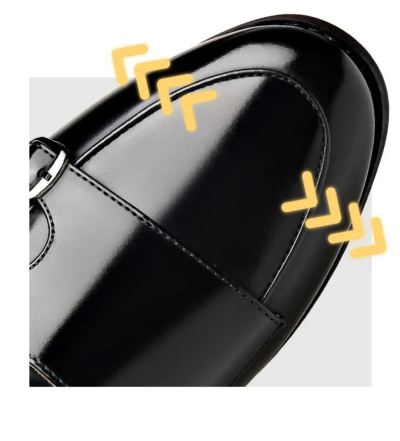 Spring Summer New Cow Leather Shoes for Men Buckle Designer Loafers Male Solid Color Big Size Fashion Business Casual Shoes Man