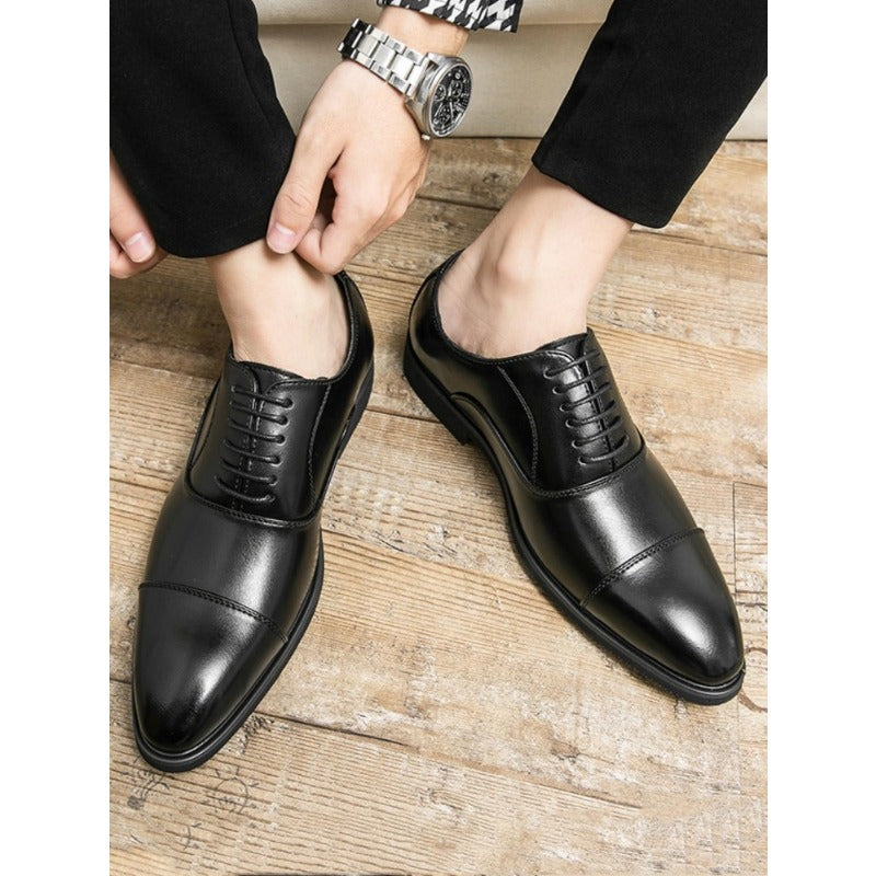 Business Derby Shoes For Men, Lace-up Front Dress Shoes