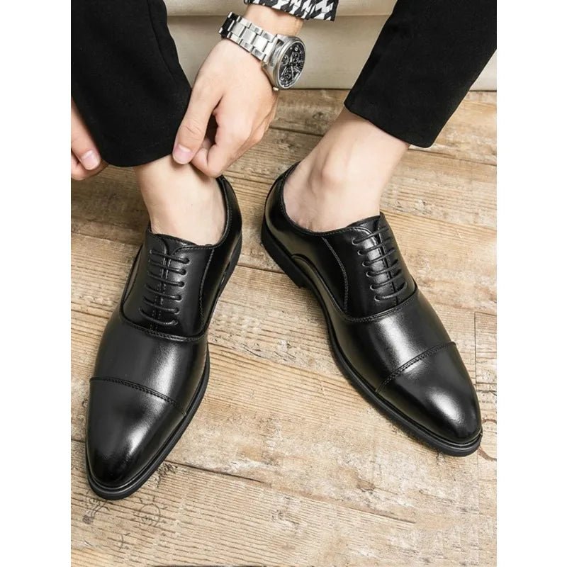 Business Derby Shoes For Men, Lace-up Front Dress Shoes