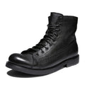 Luxury Men's Boots Handmade Retro Men Ankle Boots High Quality Leather High-top Shoes Fashion British Style Men Motorcycle Boots