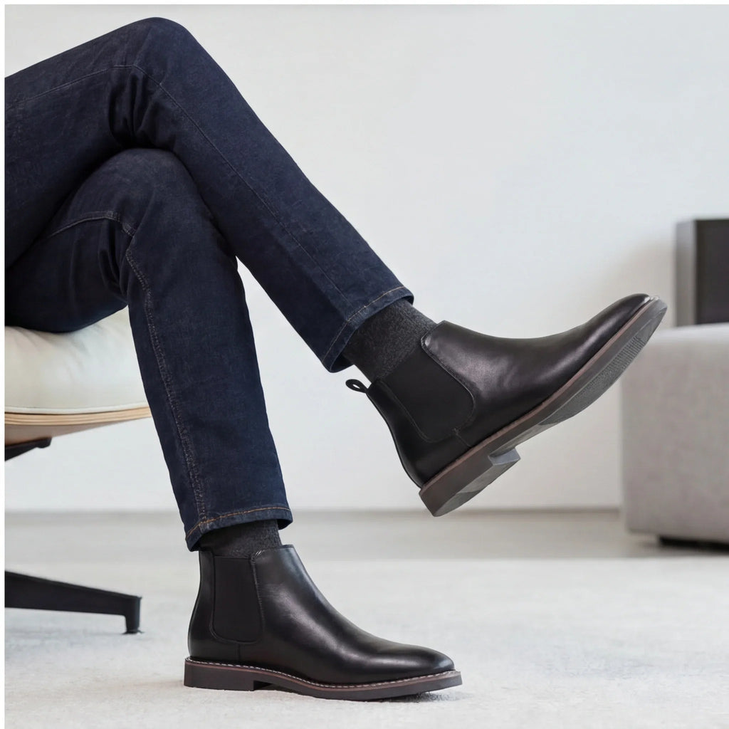 40~46 Chelsea Boots Men 2024 Brand Comfortable Fashion Leather Men Boots