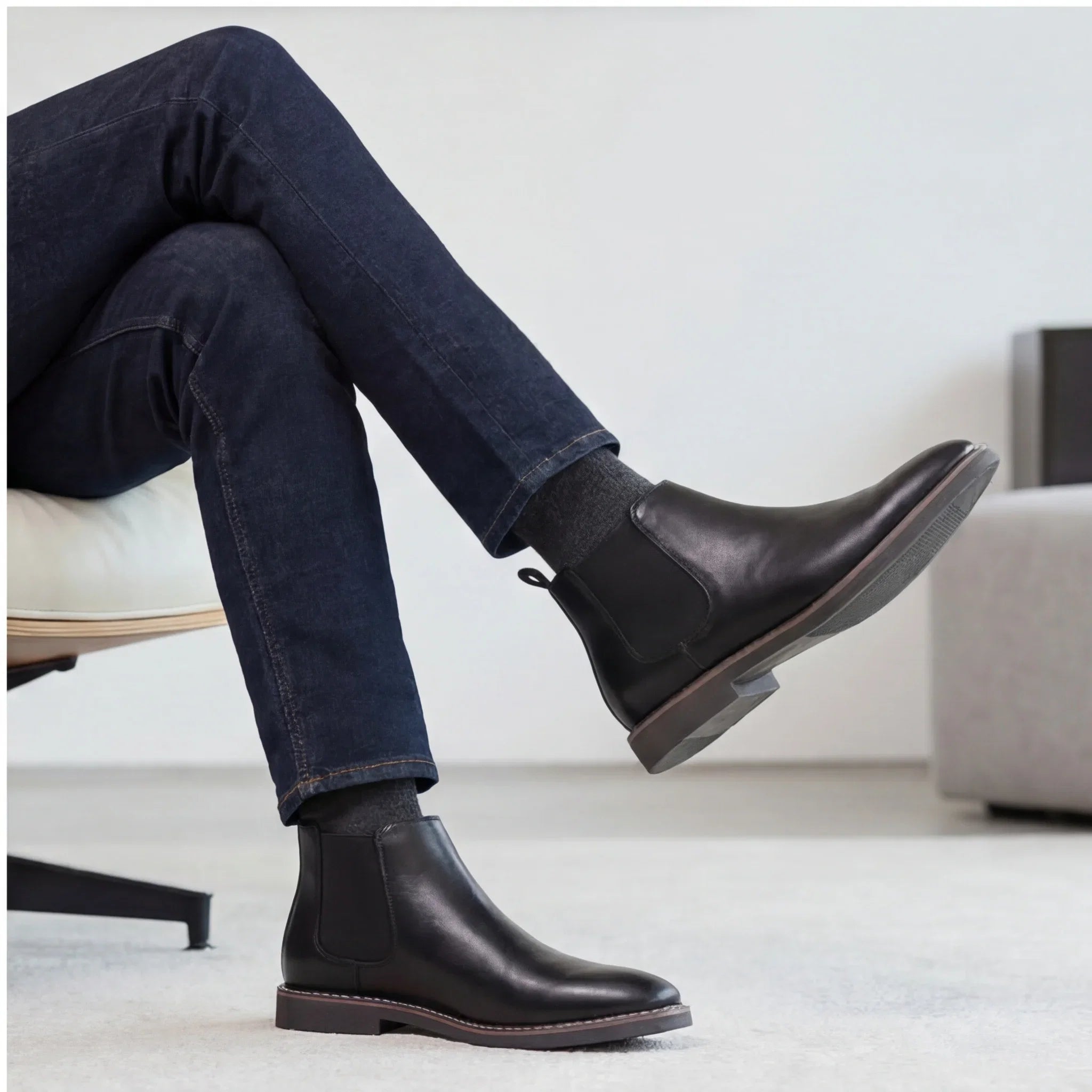 40~46 Chelsea Boots Men 2024 Brand Comfortable Fashion Leather Men Boots