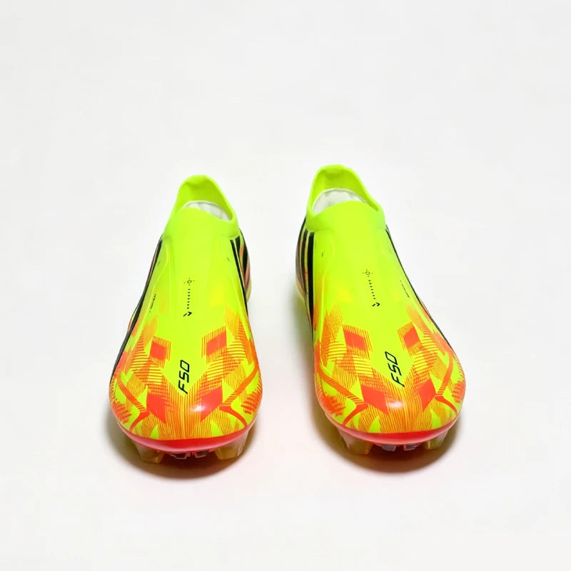 High Quality Plated-Sole Soccer Shoes Men Non-Slip Soccer Cleats NO-LACE Boys TF/FG Training Football Boots Chuteira Campo 26255