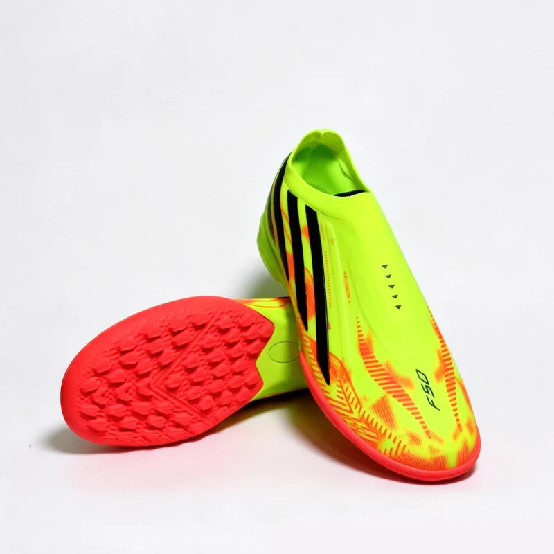 T422 Without-lace Mens Football Boots FG/TF Professional Training Studded Fast Soccer Cleats Non Slip Football Shoes Boys F50