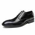 Top Quality Hard Cow Leather Pattern Men Formal Wedding Dress Shoes Pointed Toe Gentleman Men Brogues Oxfords New Spring