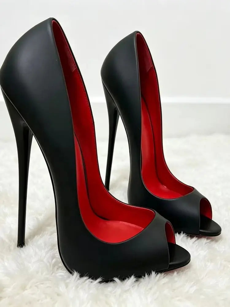 16/14cm Painting High Heels Women Pumps,Sexy Peep Toe Summer Club Party Shoes,Shallow Slip On,Leopard,Black,White,Nude,Dropship