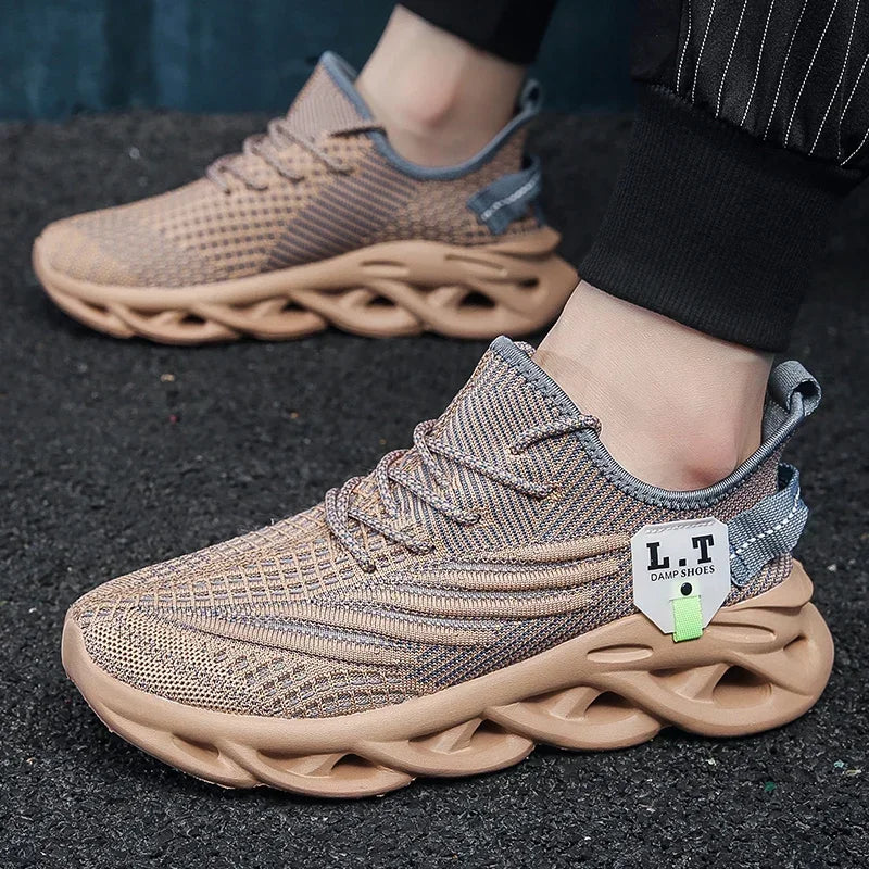 Mens Sport Shoes Breathable Lightweight Sneakers Outdoor Mesh Black Running Shoes Athletic Jogging Tenis Walking Shoes Man