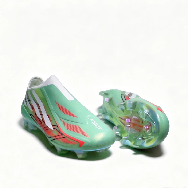 NO-LACE Pro Mens Soccer Shoes Flexible Non-Slip Turf Soccer Cleats Boys TF/FG Training Football Boots Chuteira Campo