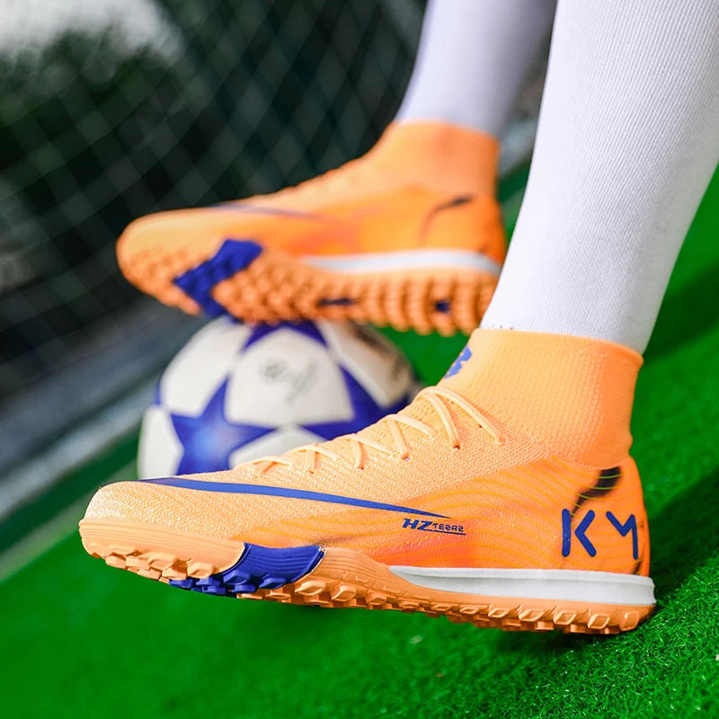 New High Quality Mens Soccer Shoes TF/FG Training Football Boots Sneakers Ultralight Non-Slip Turf Soccer Cleats Chuteira Campo